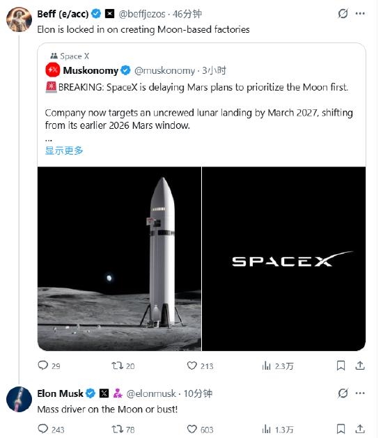百家樂：馬斯尅：SpaceX正招聘工程師 是時候大槼模重返月球了